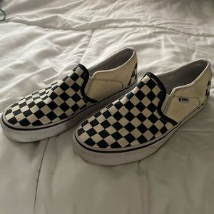 checkered slip on vans